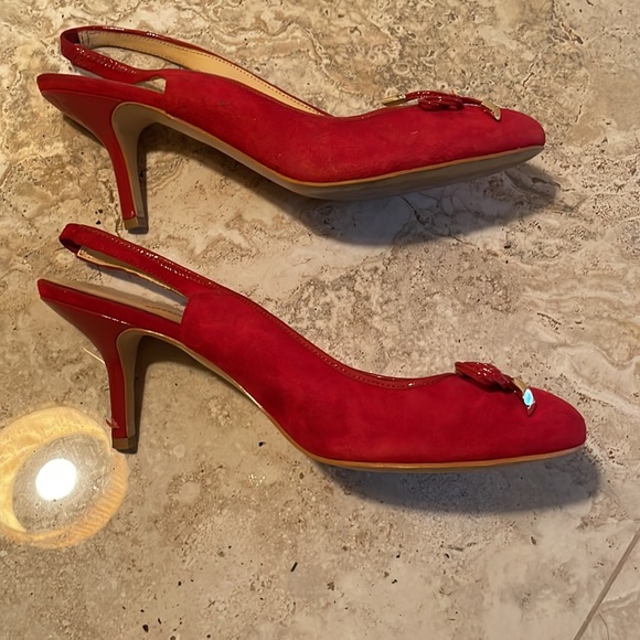 Red Kate Spade Suede Slingbacks - Picture 4 of 6